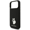 Funda Karl Lagerfeld Silicone Choupette Metal Pin para Apple iPhone 18 Pro Max / 17 Pro Max, negra