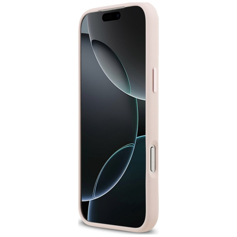 Funda Karl Lagerfeld Silicone Choupette Metal Pin para Apple iPhone 18 Pro Max / 17 Pro Max, rosa