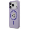 Funda MagSafe con anillo de silicona Karl&Choupette Karl Lagerfeld para Apple iPhone 18 Pro / 17 Pro, morada
