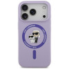Funda MagSafe con anillo de silicona Karl&Choupette Karl Lagerfeld para Apple iPhone 18 Pro / 17 Pro, morada
