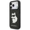 Funda Karl Lagerfeld Saffiano Mono Patch Choupette para Apple iPhone 18 Pro / 17 Pro, negra