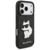 Funda Karl Lagerfeld Saffiano Mono Patch Choupette para Apple iPhone 18 Pro / 17 Pro, negra