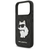Funda Karl Lagerfeld Saffiano Mono Patch Choupette para Apple iPhone 18 Pro / 17 Pro, negra