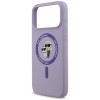 Funda MagSafe con anillo Silicone Karl&Choupette Karl Lagerfeld para Apple iPhone 18 Pro Max / iPhone 17 Pro Max, morada