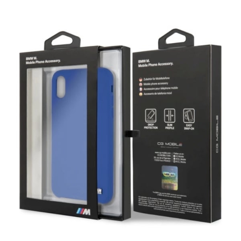 BMW BMHCPXMSILNA Funda rígida Silicone M Collection para Apple iPhone X / XS, azul marino