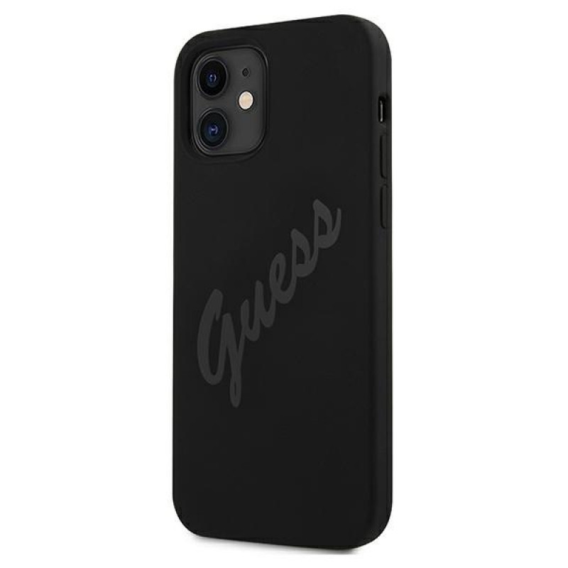 Funda rígida Guess GUHCP12SLSVSBK Script Vintage para Apple iPhone 12 mini 5.4", negro/negro