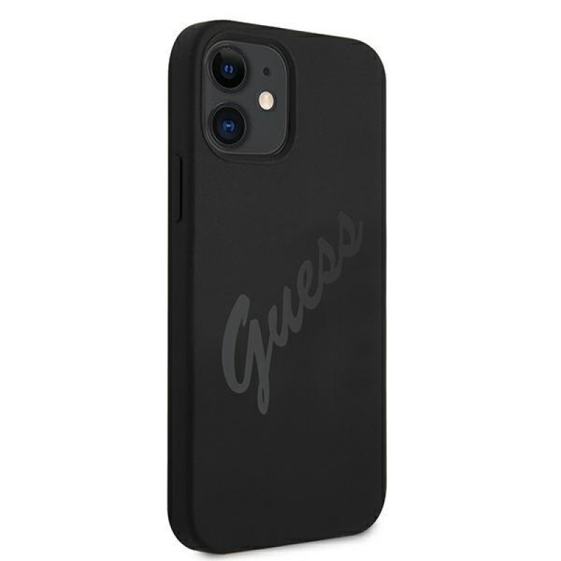 Funda rígida Guess GUHCP12SLSVSBK Script Vintage para Apple iPhone 12 mini 5.4", negro/negro
