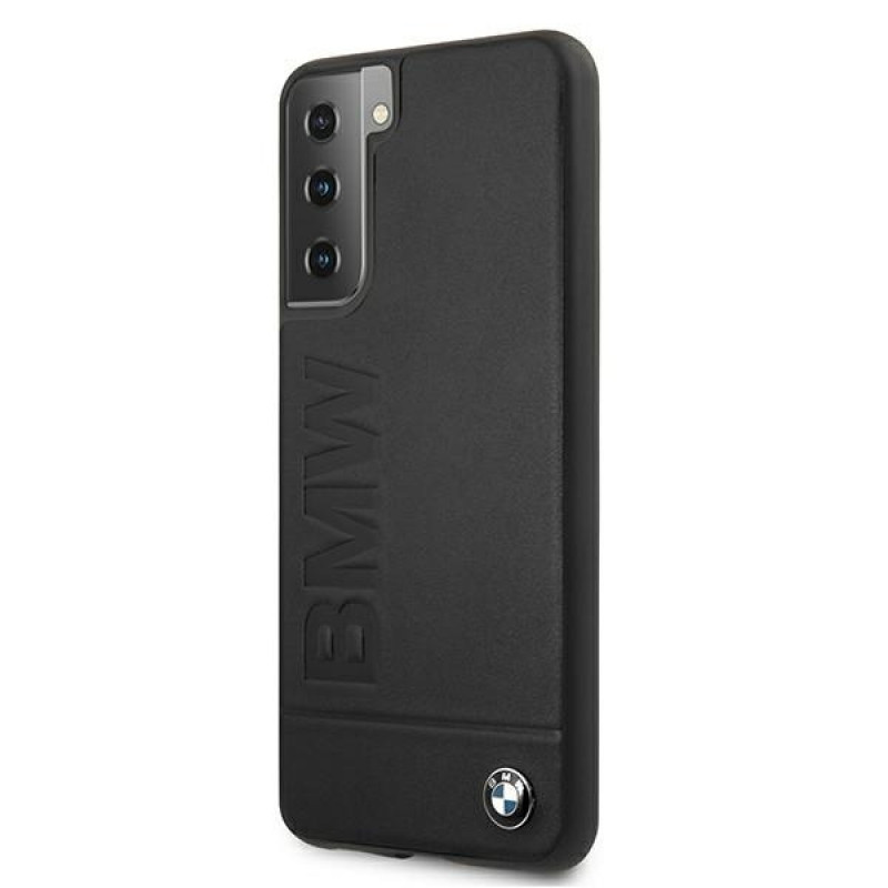 Funda rígida BMW BMHCS21MSLLBK Signature con logotipo en relieve para Samsung Galaxy S21+, negra