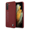 Funda rígida BMW BMHCS21MSLBLRE Silicone Signature Logo para Samsung Galaxy S21+, roja