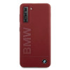 Funda rígida BMW BMHCS21MSLBLRE Silicone Signature Logo para Samsung Galaxy S21+, roja
