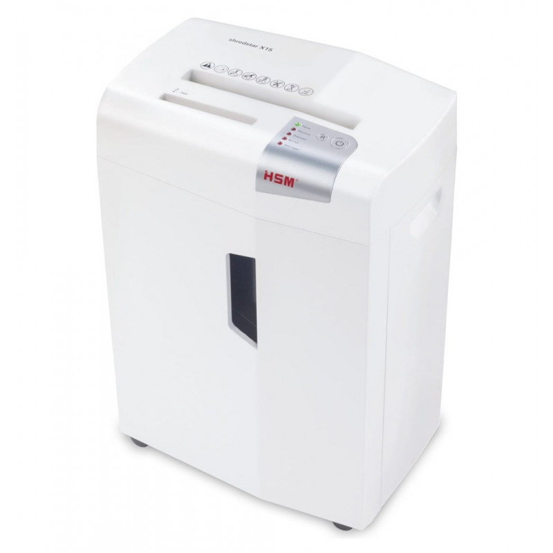 Trituradora de documentos HSM shredstar X15, 30 L, corte en partículas de 4x37 mm (P-4), blanca