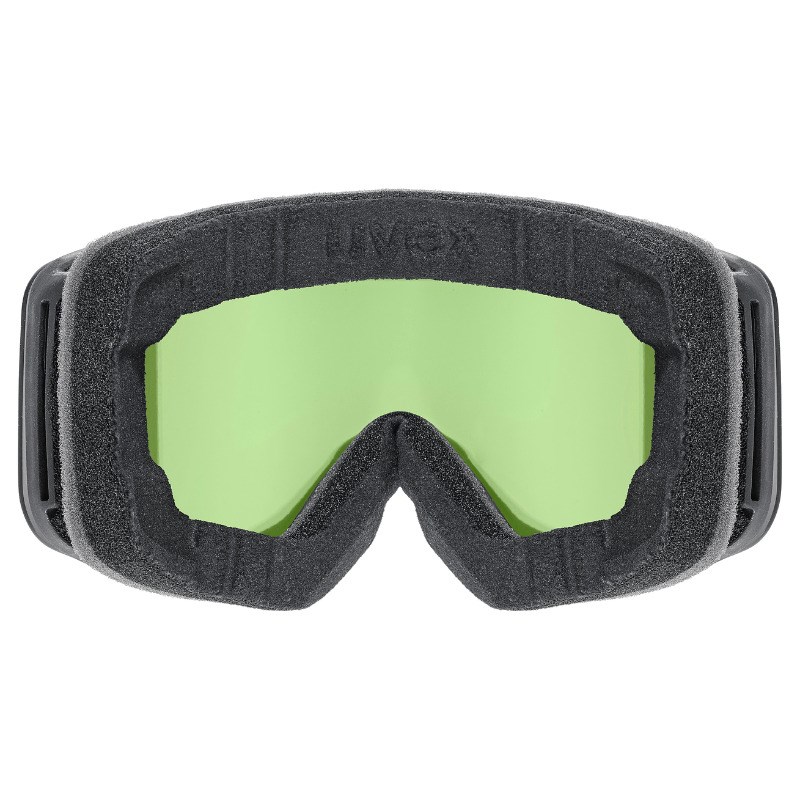Gafas de esquí para niños UVEX pwdr FM, negro/rosa/verde/transparente