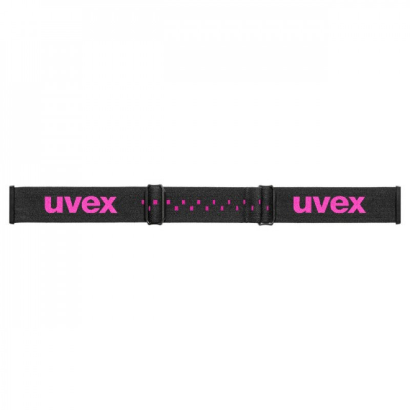 Gafas de esquí para niños UVEX pwdr FM, negro/rosa/verde/transparente
