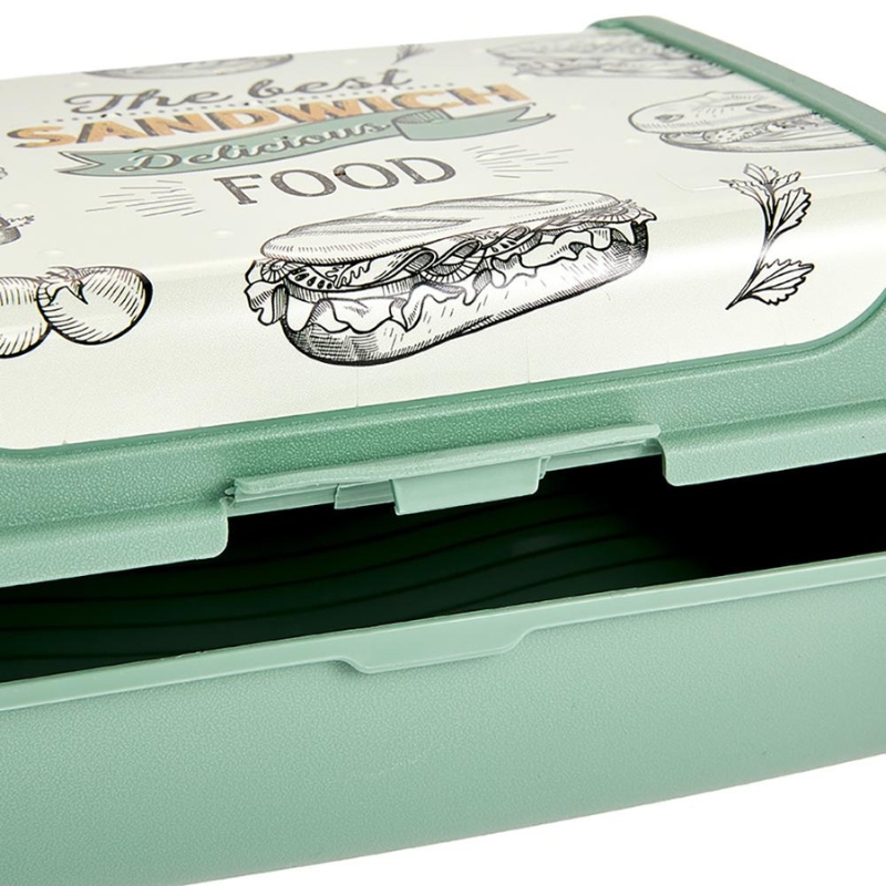 Fiambrera keeeper Carla Midi Lunch Box Space Tour, verde nórdico, Deco-Click-Box, PP (1 ud)
