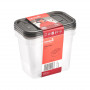 Set de 3 recipientes para alimentos Fredo Fresh keeeper, 3 x 1,0 L, rectangulares, base transparente, tapa gris