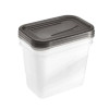 Set de 3 recipientes para alimentos Fredo Fresh keeeper, 3 x 1,0 L, rectangulares, base transparente, tapa gris