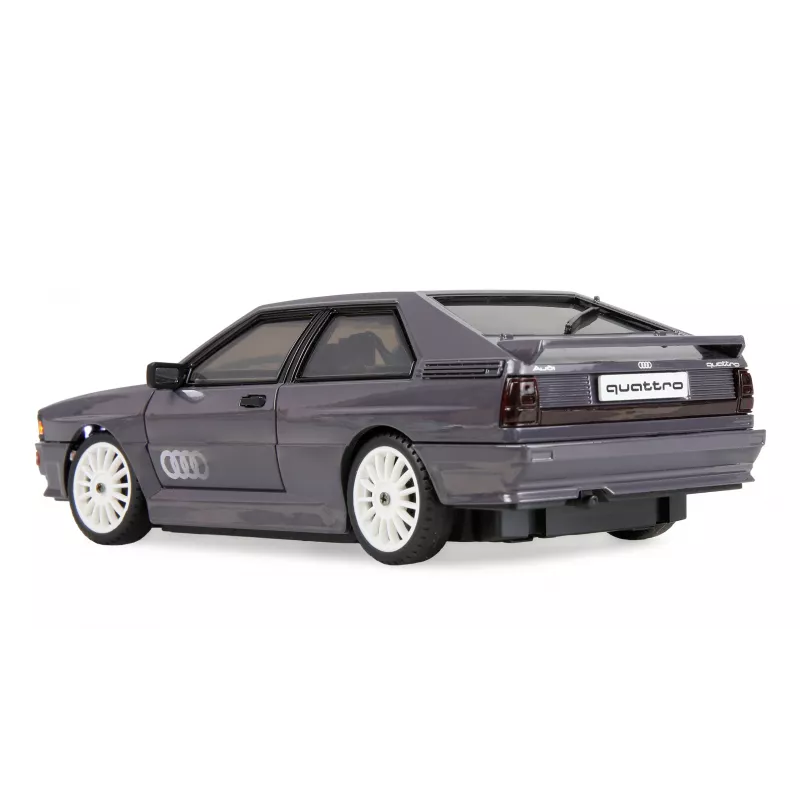 Coche RC con giroscopio Amewi Audi quattro 1980 para carretera/derrape, 4WD, 1:28, RTR, gris