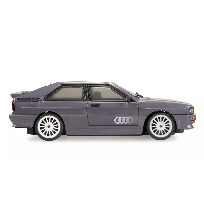 Coche RC con giroscopio Amewi Audi quattro 1980 para carretera/derrape, 4WD, 1:28, RTR, gris