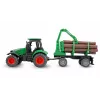 Tractor metálico Amewi con remolque forestal, 1:64, RTR, verde