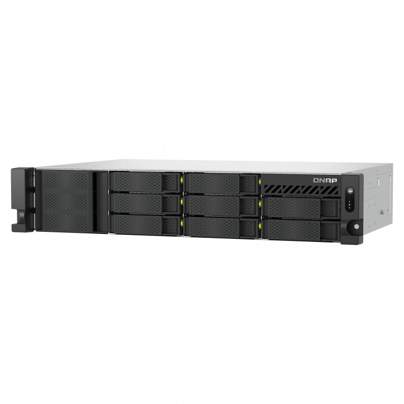 QNAP TS-h1073BXeU-RP-8G NAS en rack 2U, Ryzen Embedded V1780B, 8 GB DDR4, fuente de alimentación redundante