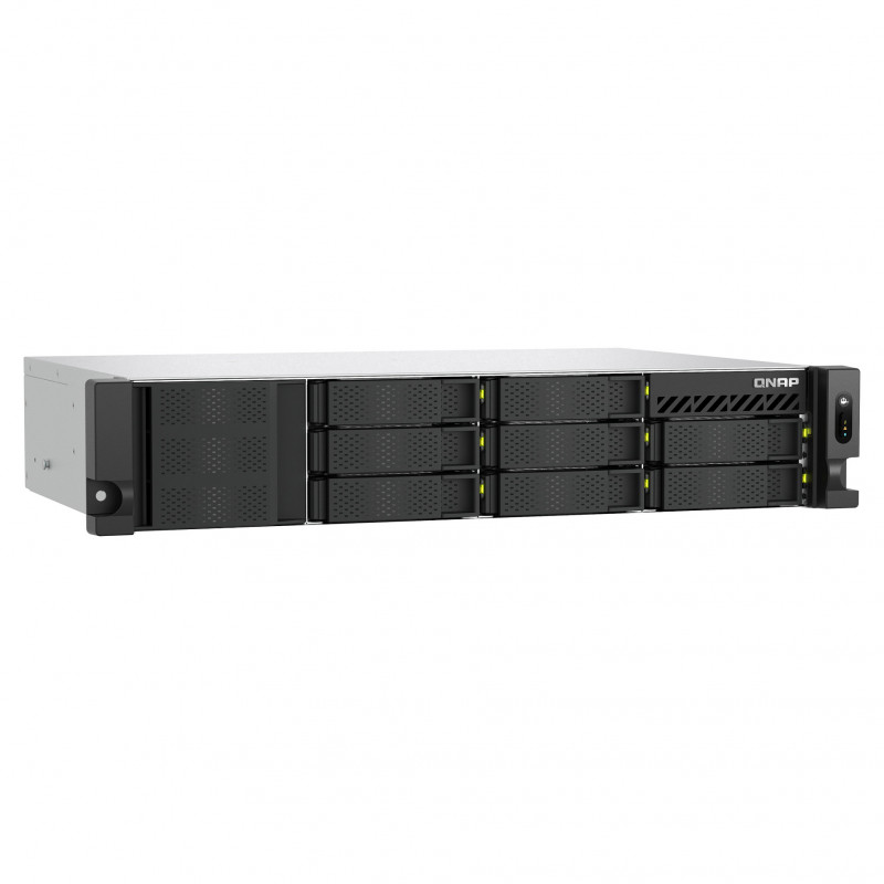 QNAP TS-h1073BXeU-RP-8G NAS en rack 2U, Ryzen Embedded V1780B, 8 GB DDR4, fuente de alimentación redundante