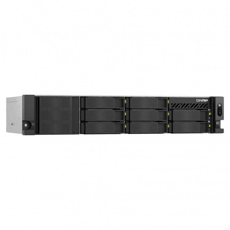 QNAP TS-h1073BXeU-RP-8G NAS en rack 2U, Ryzen Embedded V1780B, 8 GB DDR4, fuente de alimentación redundante