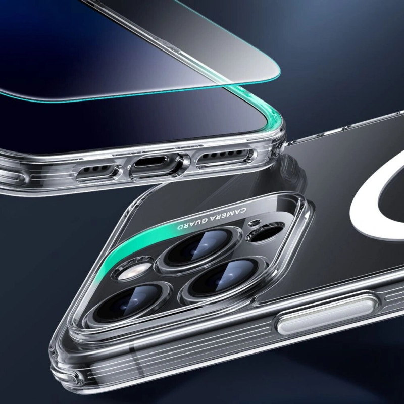Funda ESR Classic Pro Set HaloLock MagSafe con cristal templado para Apple iPhone 16 Pro Max, transparente