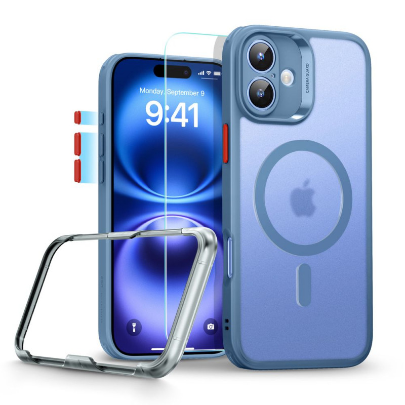 Funda ESR Classic Pro Set HaloLock MagSafe con cristal templado para Apple iPhone 16, azul esmerilado