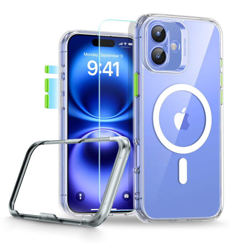 Funda ESR Classic Pro Set HaloLock MagSafe con cristal templado para Apple iPhone 16, transparente