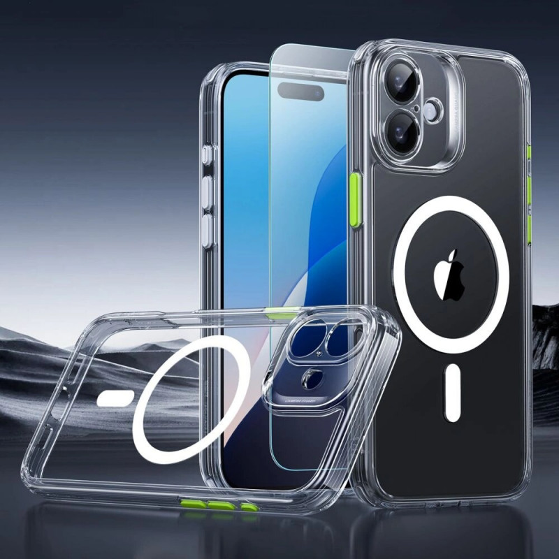 Funda ESR Classic Pro Set HaloLock MagSafe con cristal templado para Apple iPhone 16, transparente