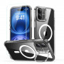Funda ESR Classic Hybrid Kickstand HaloLock MagSafe con cristal templado para Apple iPhone 16 Plus, transparente