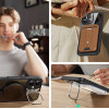 Funda ESR Classic Hybrid Kickstand HaloLock MagSafe con cristal templado para Apple iPhone 16, transparente/negra