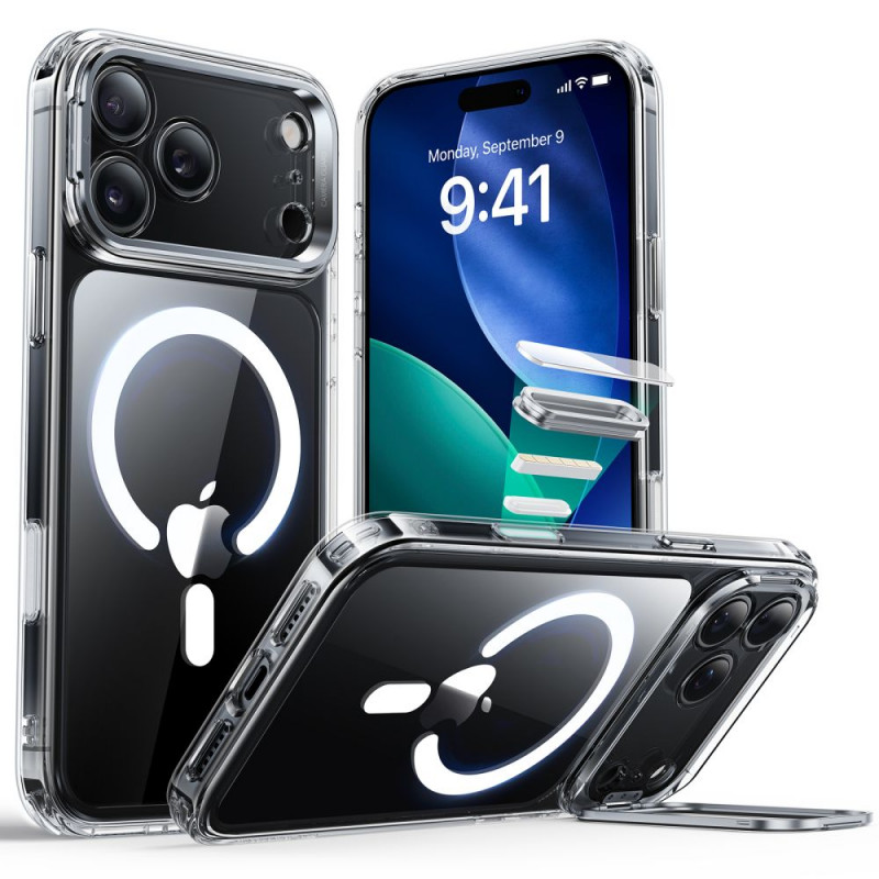 Funda ESR Classic Hybrid Kickstand MagSafe para Apple iPhone 17 Pro Max, transparente