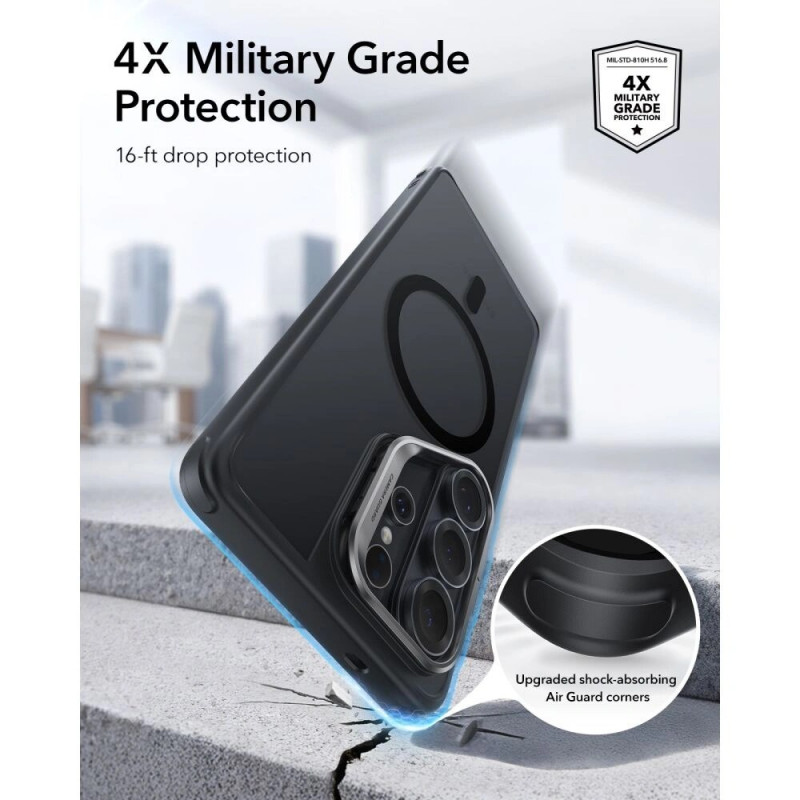 Funda ESR Classic Hybrid Kickstand MagSafe para Samsung Galaxy S26 Ultra, negro esmerilado