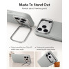 Funda ESR Leather Kickstand MagSafe para Apple iPhone 17 Pro / 18 Pro, gris