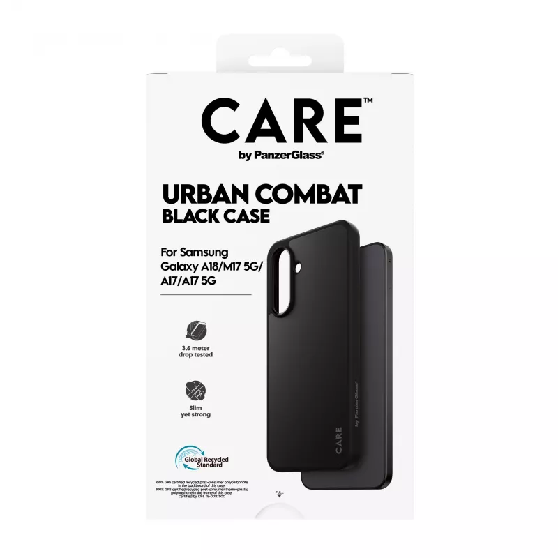 Funda PanzerGlass CARE Urban Combat para Samsung Galaxy A17/A18, negra