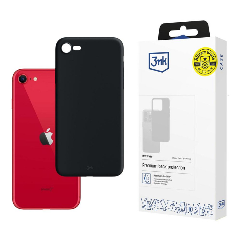 Funda 3MK Matt Case 3MK3591BLK para Apple iPhone SE 2022/2020, negra