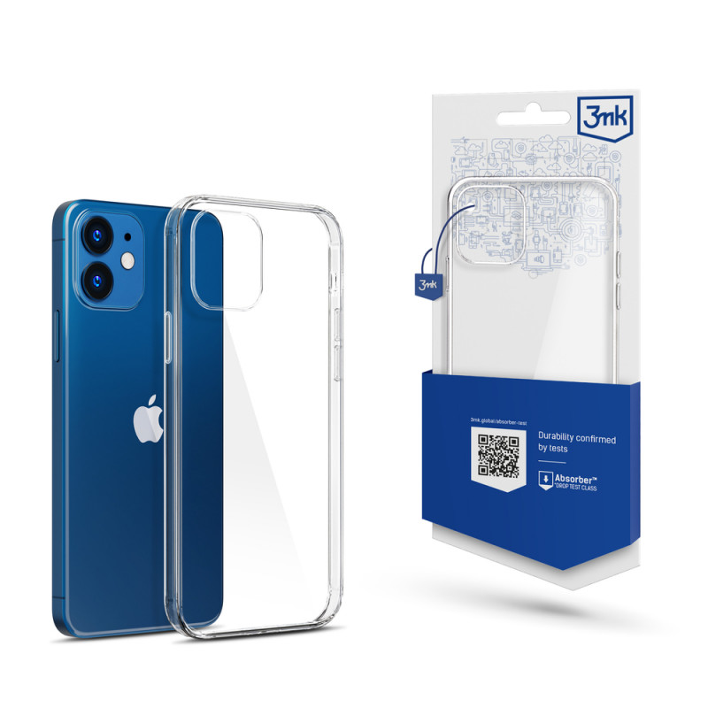 Funda transparente 3MK Clear Case para Apple iPhone 12 mini, transparente