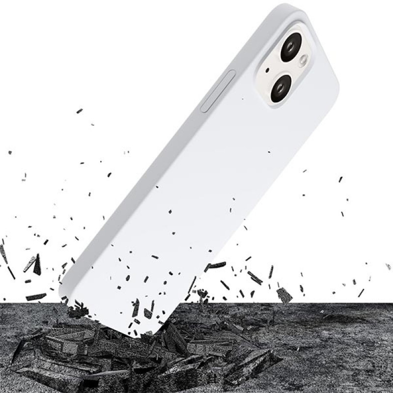 Funda de silicona 3MK Hardy Case MagSafe para Apple iPhone 14 Plus / 15 Plus, blanca
