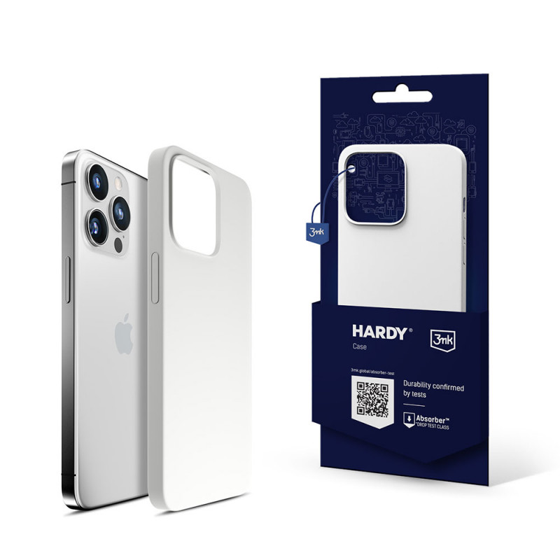 Funda de silicona 3MK Hardy Case MagSafe para Apple iPhone 14 Pro Max, blanca