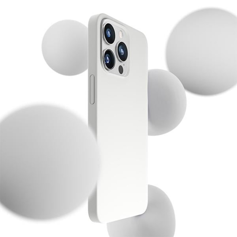 Funda de silicona 3MK Hardy Case MagSafe para Apple iPhone 14 Pro Max, blanca