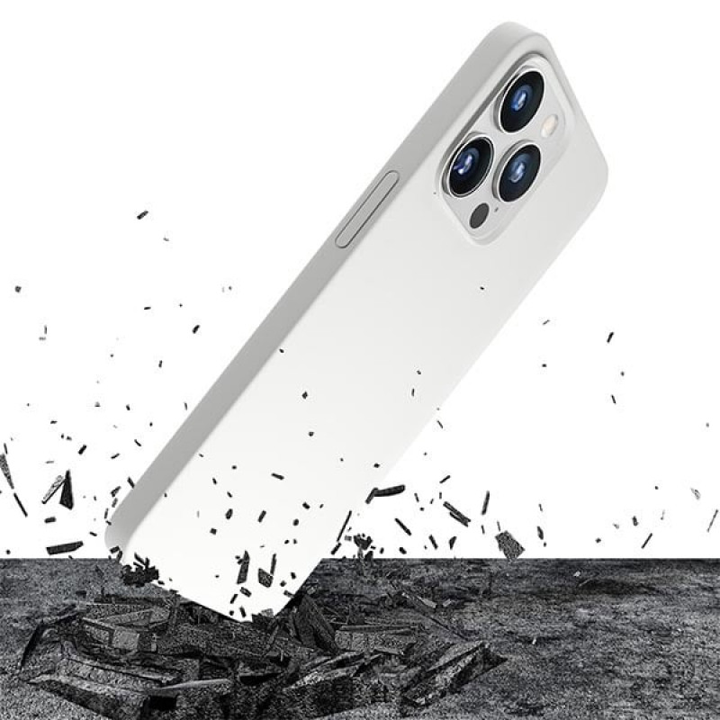 Funda de silicona 3MK Hardy Case MagSafe para Apple iPhone 14 Pro Max, blanca