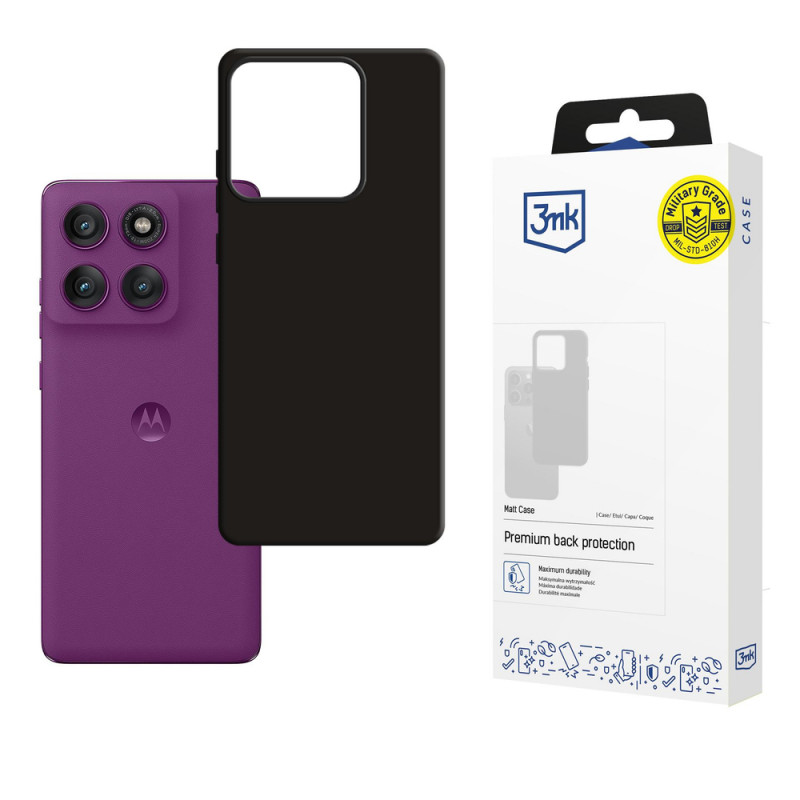 Funda 3MK Matt Case para Motorola Edge 60 Pro, negro mate