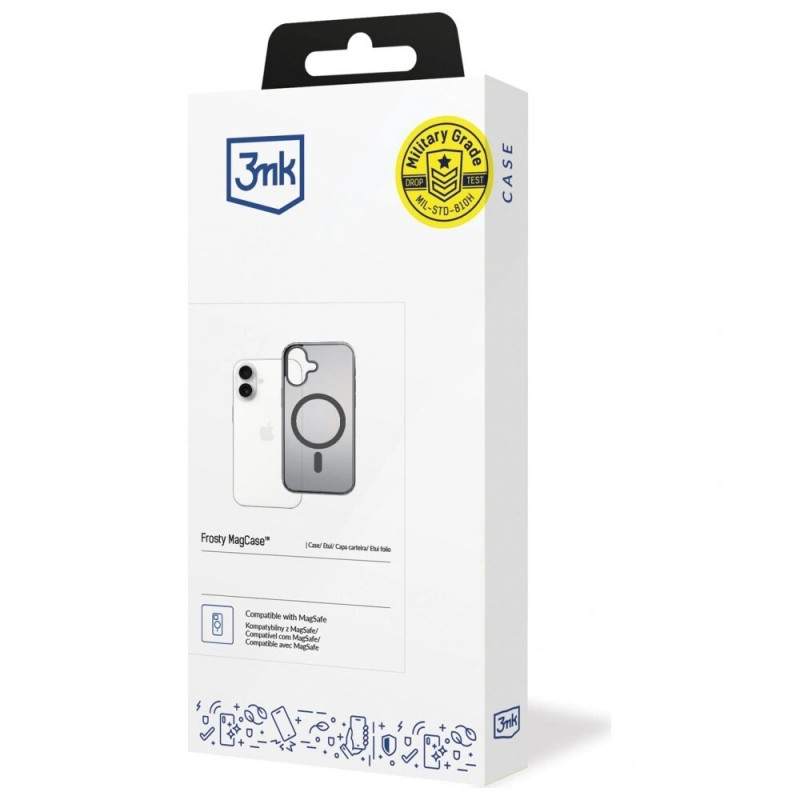 Funda 3MK Frosty MagCase para Apple iPhone 17, negra