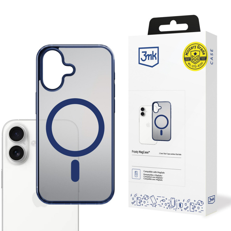 Funda 3MK Frosty MagCase para Apple iPhone 17, azul