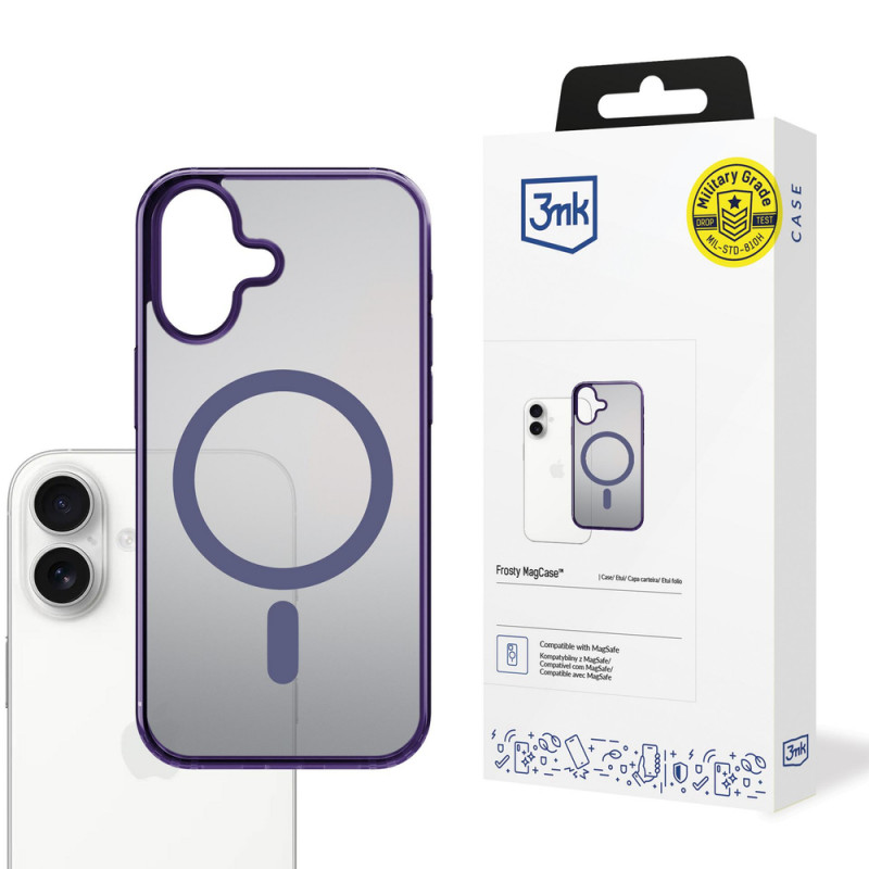 Funda 3MK Frosty MagCase para Apple iPhone 17, morada