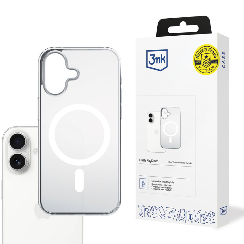 Funda 3MK Frosty MagCase para Apple iPhone 17, blanca