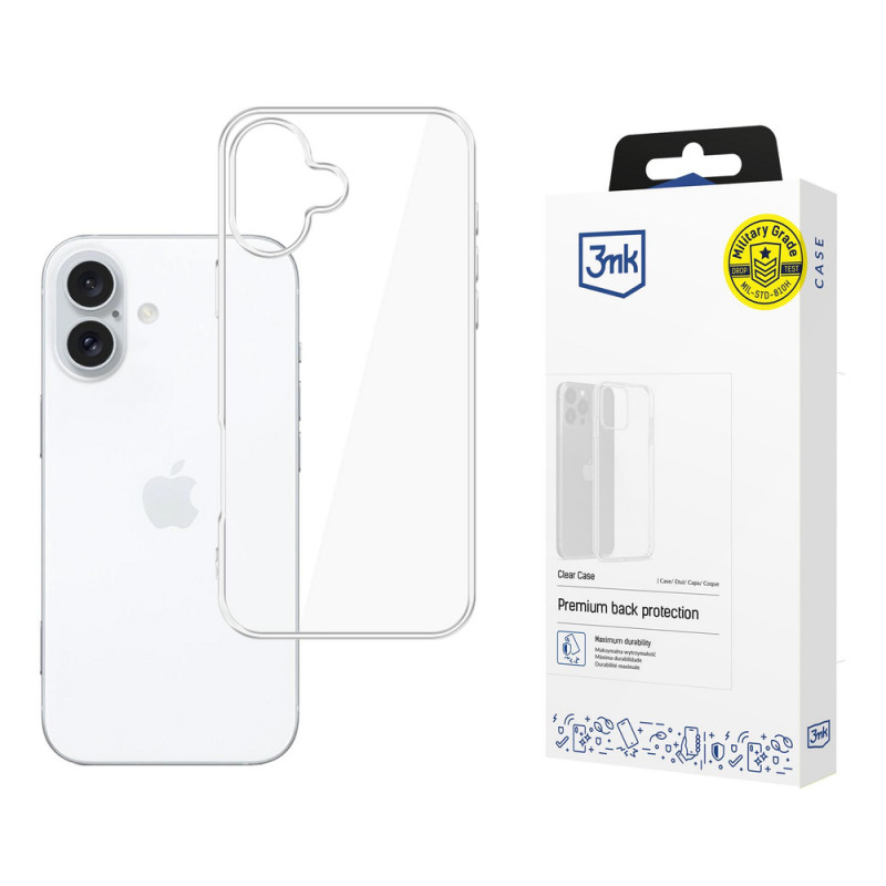 Funda transparente 3MK Clear Case para Apple iPhone 17, transparente