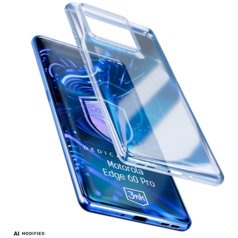 Funda transparente 3MK Clear Case para Motorola Edge 60 Pro, transparente