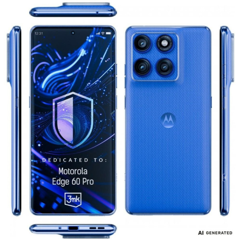 Funda transparente 3MK Clear Case para Motorola Edge 60 Pro, transparente